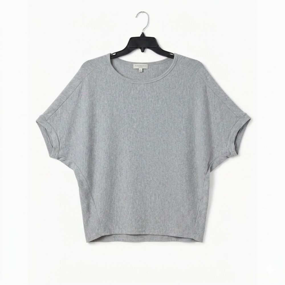 Michael Stars Heather Gray Madison Brushed Jersey Dolman Sleeve Crop Top Small
